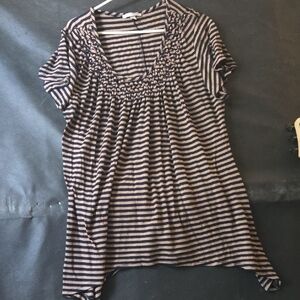 Chic Striped Short Sleeve Top